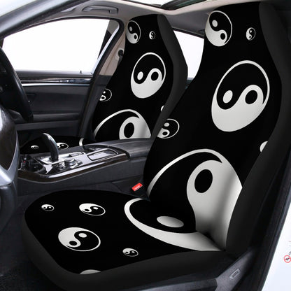 Black And White Yin Yang Pattern Print Universal Fit Car Seat Covers