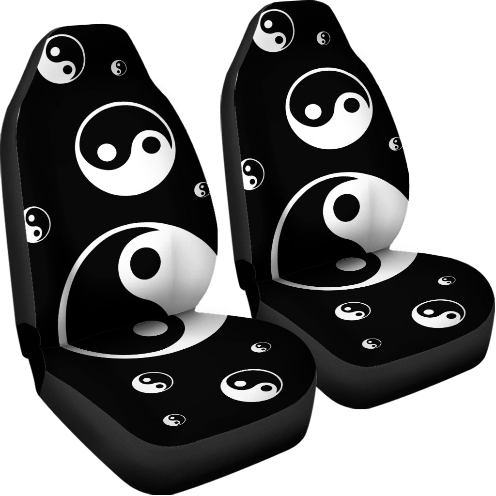 Black And White Yin Yang Pattern Print Universal Fit Car Seat Covers