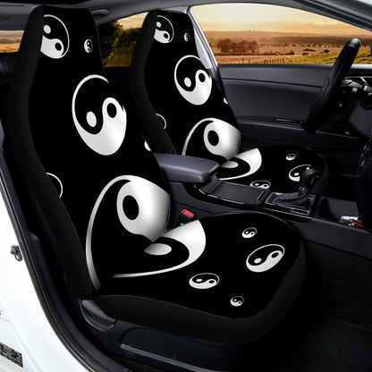 Black And White Yin Yang Pattern Print Universal Fit Car Seat Covers
