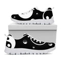 Black And White Yin Yang Pattern Print White Running Shoes
