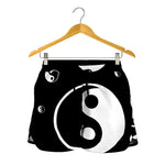 Black And White Yin Yang Pattern Print Women's Shorts