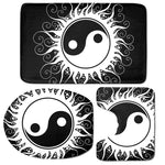 Black And White Yin Yang Sun Print 3 Piece Bath Mat Set