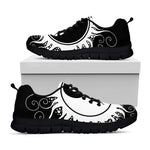Black And White Yin Yang Sun Print Black Sneakers