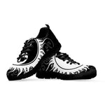 Black And White Yin Yang Sun Print Black Sneakers