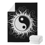 Black And White Yin Yang Sun Print Blanket