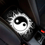 Black And White Yin Yang Sun Print Car Center Console Cover