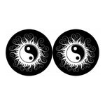 Black And White Yin Yang Sun Print Car Coasters