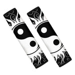 Black And White Yin Yang Sun Print Car Seat Belt Covers