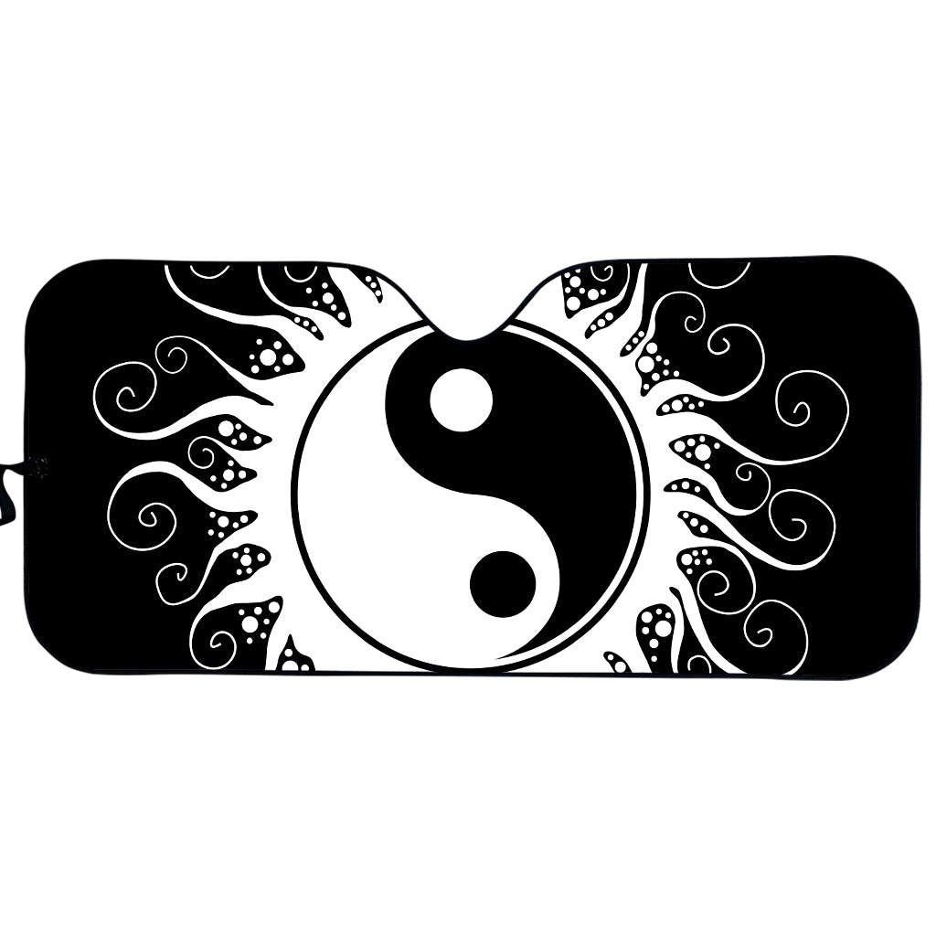 Black And White Yin Yang Sun Print Car Sun Shade