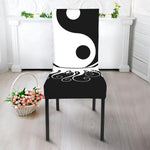 Black And White Yin Yang Sun Print Dining Chair Slipcover