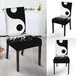 Black And White Yin Yang Sun Print Dining Chair Slipcover