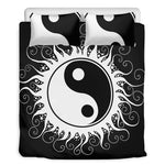 Black And White Yin Yang Sun Print Duvet Cover Bedding Set