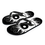 Black And White Yin Yang Sun Print Flip Flops