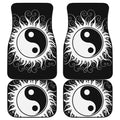 Black And White Yin Yang Sun Print Front and Back Car Floor Mats