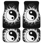 Black And White Yin Yang Sun Print Front and Back Car Floor Mats