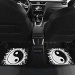 Black And White Yin Yang Sun Print Front and Back Car Floor Mats