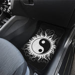 Black And White Yin Yang Sun Print Front and Back Car Floor Mats