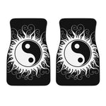 Black And White Yin Yang Sun Print Front Car Floor Mats