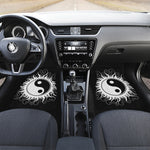 Black And White Yin Yang Sun Print Front Car Floor Mats