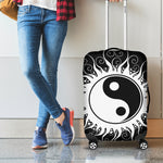 Black And White Yin Yang Sun Print Luggage Cover