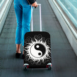 Black And White Yin Yang Sun Print Luggage Cover