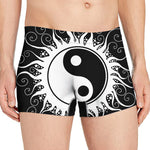 Black And White Yin Yang Sun Print Men's Boxer Briefs