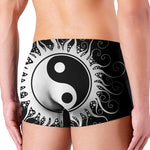 Black And White Yin Yang Sun Print Men's Boxer Briefs
