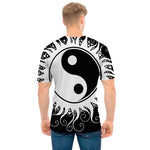 Black And White Yin Yang Sun Print Men's T-Shirt