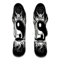 Black And White Yin Yang Sun Print Muay Thai Shin Guards