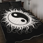 Black And White Yin Yang Sun Print Quilt Bed Set