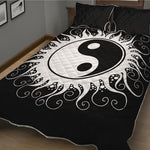 Black And White Yin Yang Sun Print Quilt Bed Set