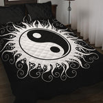 Black And White Yin Yang Sun Print Quilt Bed Set