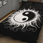 Black And White Yin Yang Sun Print Quilt Bed Set