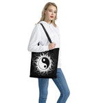 Black And White Yin Yang Sun Print Tote Bag