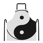 Black And White Yin Yang Symbol Print Apron