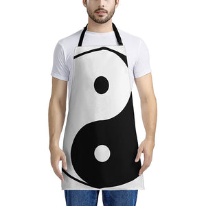 Black And White Yin Yang Symbol Print Apron