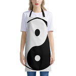 Black And White Yin Yang Symbol Print Apron