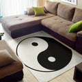 Black And White Yin Yang Symbol Print Floor Mat