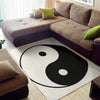 Black And White Yin Yang Symbol Print Area Rug