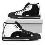 Black And White Yin Yang Symbol Print Black High Top Shoes