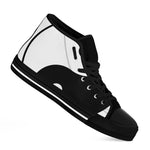Black And White Yin Yang Symbol Print Black High Top Shoes