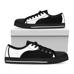 Black And White Yin Yang Symbol Print Black Low Top Shoes 