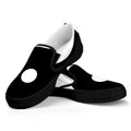 Black And White Yin Yang Symbol Print Black Slip On Sneakers