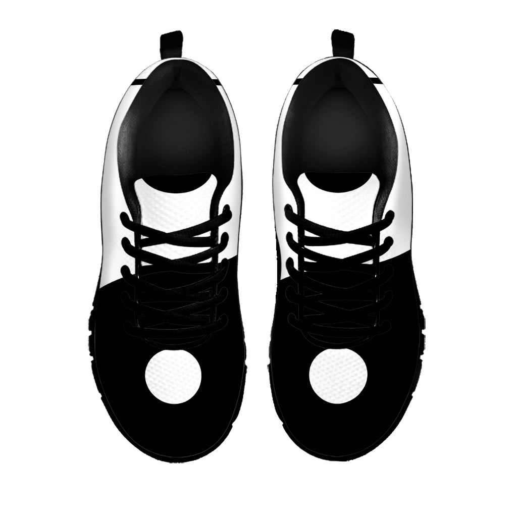 Black And White Yin Yang Symbol Print Black Sneakers