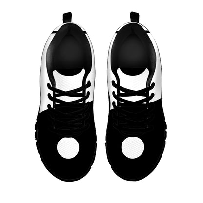 Black And White Yin Yang Symbol Print Black Sneakers