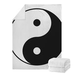 Black And White Yin Yang Symbol Print Blanket