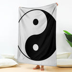 Black And White Yin Yang Symbol Print Blanket
