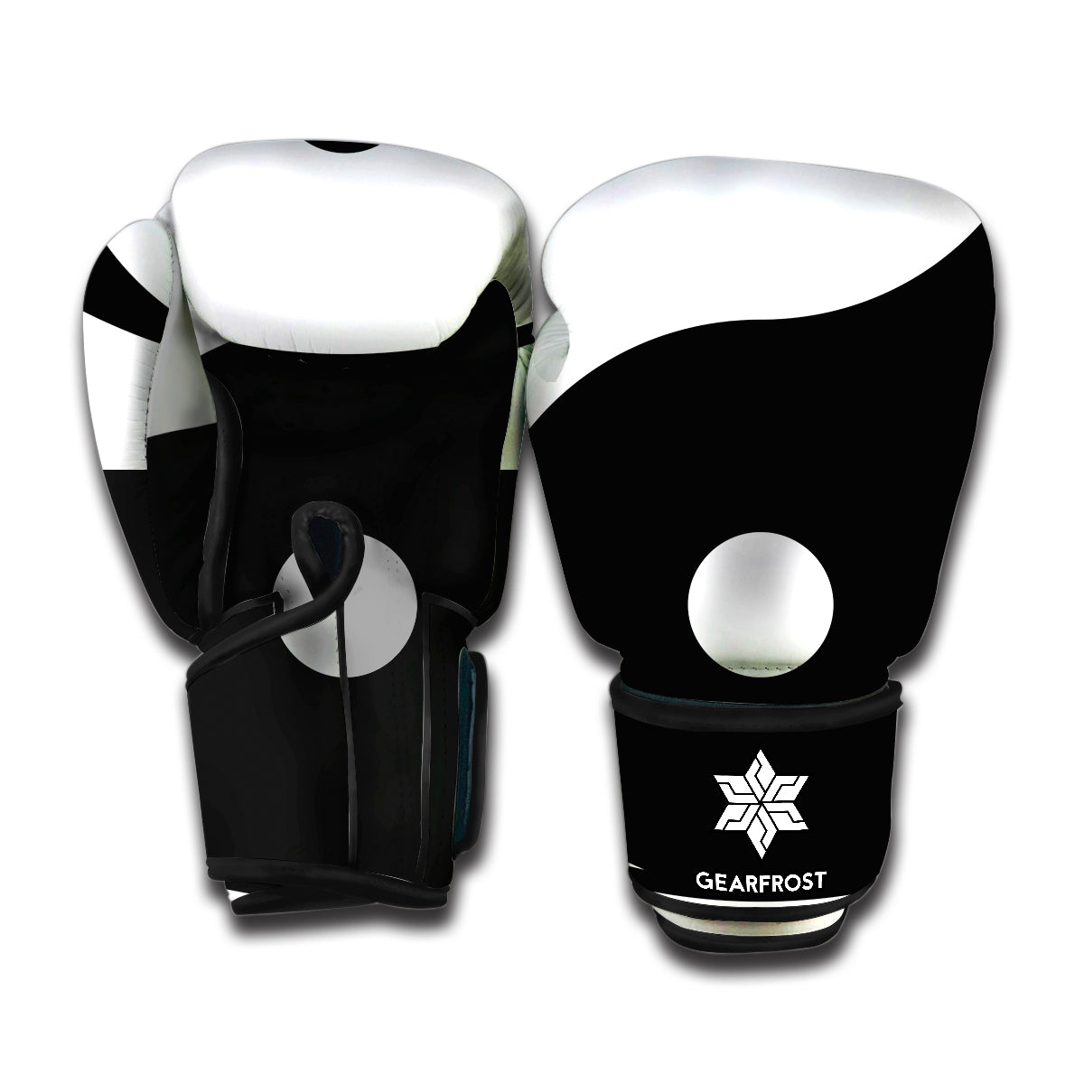 Black And White Yin Yang Symbol Print Boxing Gloves