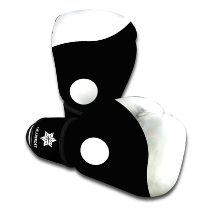 Black And White Yin Yang Symbol Print Boxing Gloves
