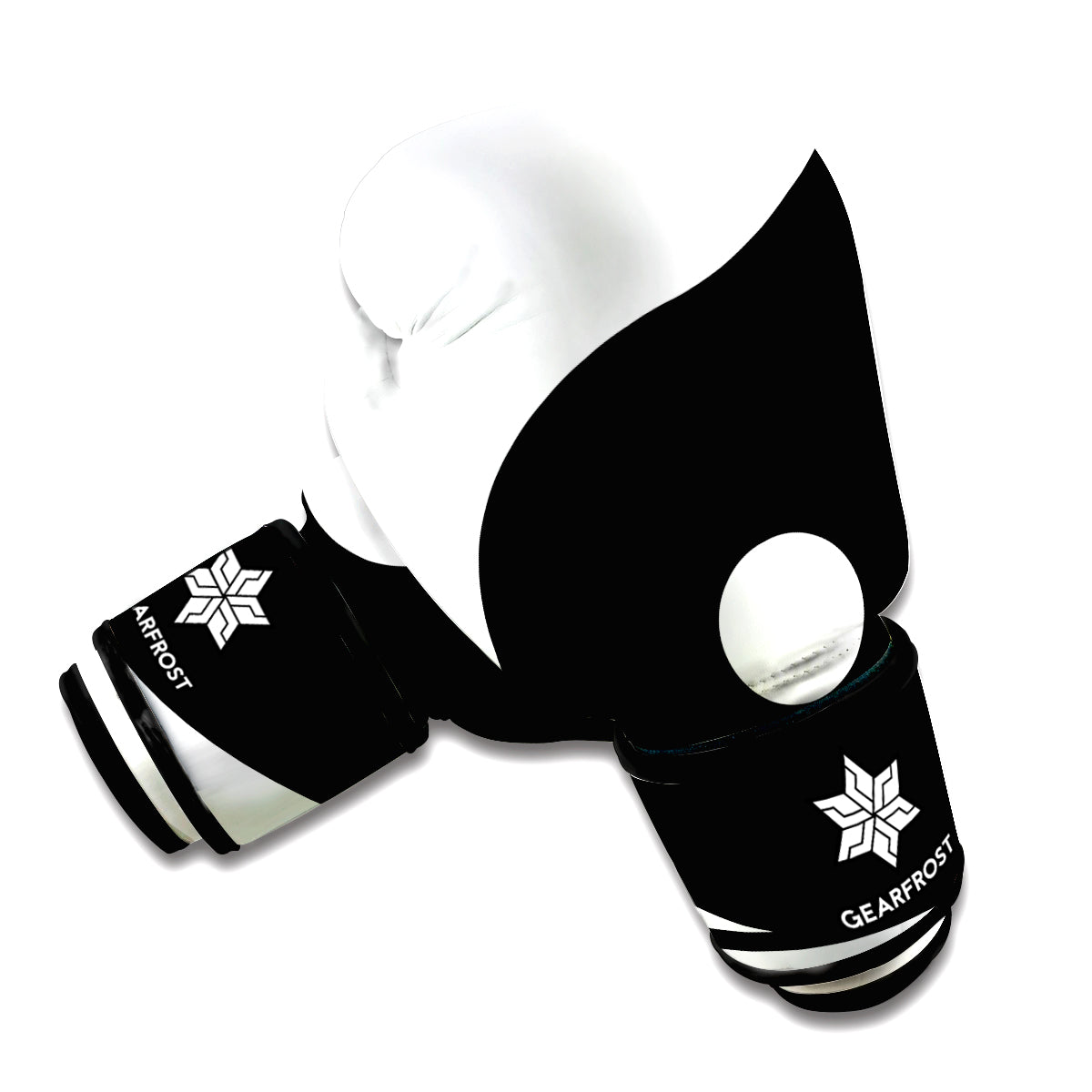 Black And White Yin Yang Symbol Print Boxing Gloves